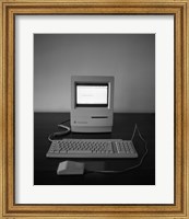Framed Apple Macintosh Classic desktop PC (black and white)
