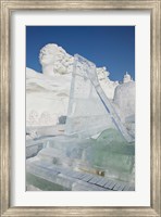 Framed Ice piano by frozen Sun Island Lake at Harbin International Sun Island Snow Sculpture Art Fair, Harbin, China