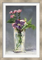 Framed Pinks and Clematis in a Crystal Vase, c.1882