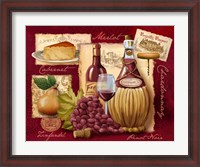 Framed Wine and Cheese