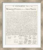Framed Declaration of Independence