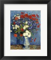 Framed Still Life: Vase with Cornflowers and Poppies, 1887