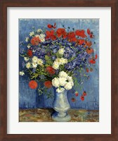 Framed Still Life: Vase with Cornflowers and Poppies, 1887