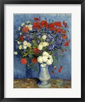 Framed Still Life: Vase with Cornflowers and Poppies, 1887