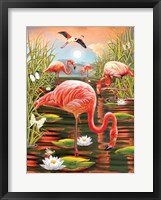 Framed Flamingos-Vertical
