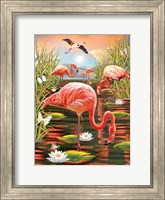 Framed Flamingos-Vertical