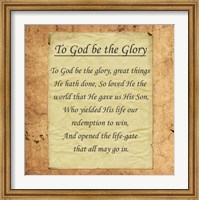 Framed To God Be The Glory