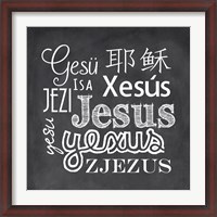 Framed Jesus in Different Languages Chalkboard
