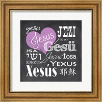 Framed Jesus in Different Languages with Heart