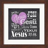 Framed Jesus in Different Languages with Heart