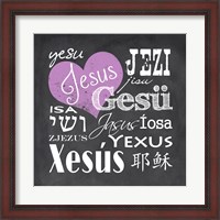 Framed Jesus in Different Languages with Heart