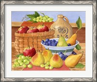 Framed Apples, Grapes & Pears