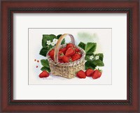 Framed Basket Of Strawberries