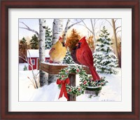 Framed Christmas Cardinals