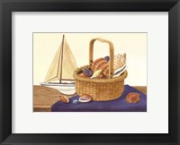 Framed Nantucket Basket & Shells