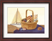 Framed Nantucket Basket & Shells