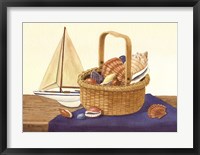 Framed Nantucket Basket & Shells