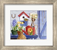 Framed Red Watering Can