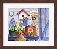 Framed Red Watering Can