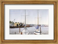 Framed Sailboats At Dock