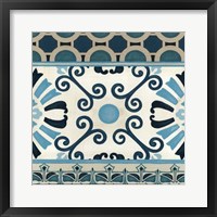 Non-Embellished Indigo Frieze III Framed Print