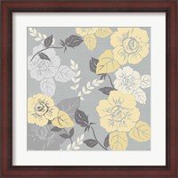 Framed Yellow Roses on Grey II