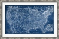 Framed US Map Blueprint