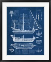 Framed Antique Ship Blueprint I