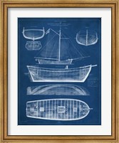 Framed Antique Ship Blueprint II