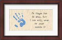 Framed My Finger May Be Small Blue Handprint