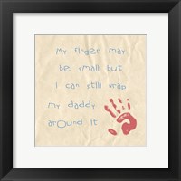 My Finger May Be Small Pink and Blue Framed Print