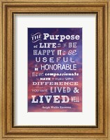 Framed Purpose of Life -Ralph Waldo Emerson