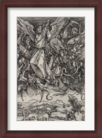 Framed St. Michael Fighting the Dragon by Albrecht Durer, 1498