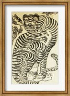 Framed Korean Folk Tiger