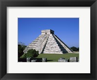 Framed Old ruins of a pyramid,  Chichen Itza Mayan