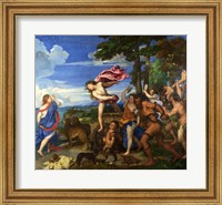 Framed Titian Bacchus and Ariadne