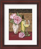 Framed Vintage Flowers & Wine II
