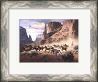 Framed Sandstone & Stolen Horses