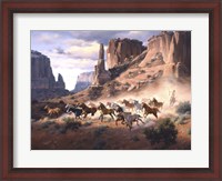 Framed Sandstone & Stolen Horses