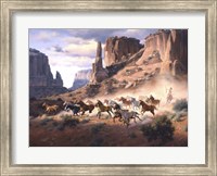 Framed Sandstone & Stolen Horses