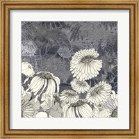 Framed Flowers on Grey III