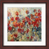 Framed Red Poppy Field II