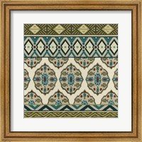 Framed Turquoise Textile I