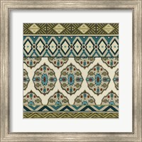 Framed Turquoise Textile I