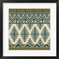 Framed Turquoise Textile II