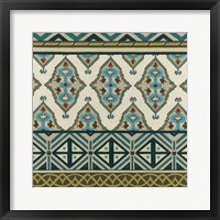 Framed Turquoise Textile III