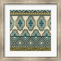 Framed Turquoise Textile IV