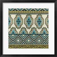 Framed Turquoise Textile IV
