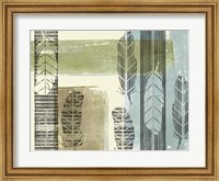 Framed Stamped Feathers I