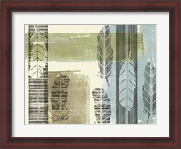 Framed Stamped Feathers I